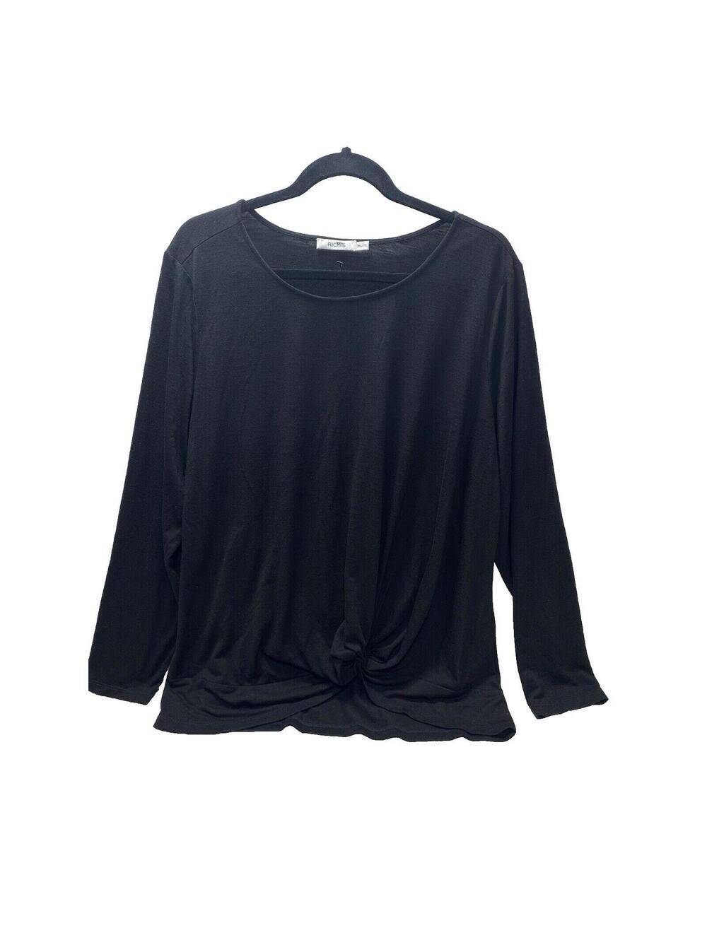 Women’s XXL Black Loose Long Sleeve Top, Comfortable & Relaxed Fit
